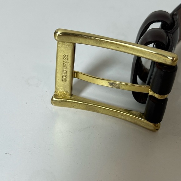 Allen Edmonds Size 42 Made in USA Cobbler Leather Soft Black Belt Brass Buckle - Picture 6 of 11